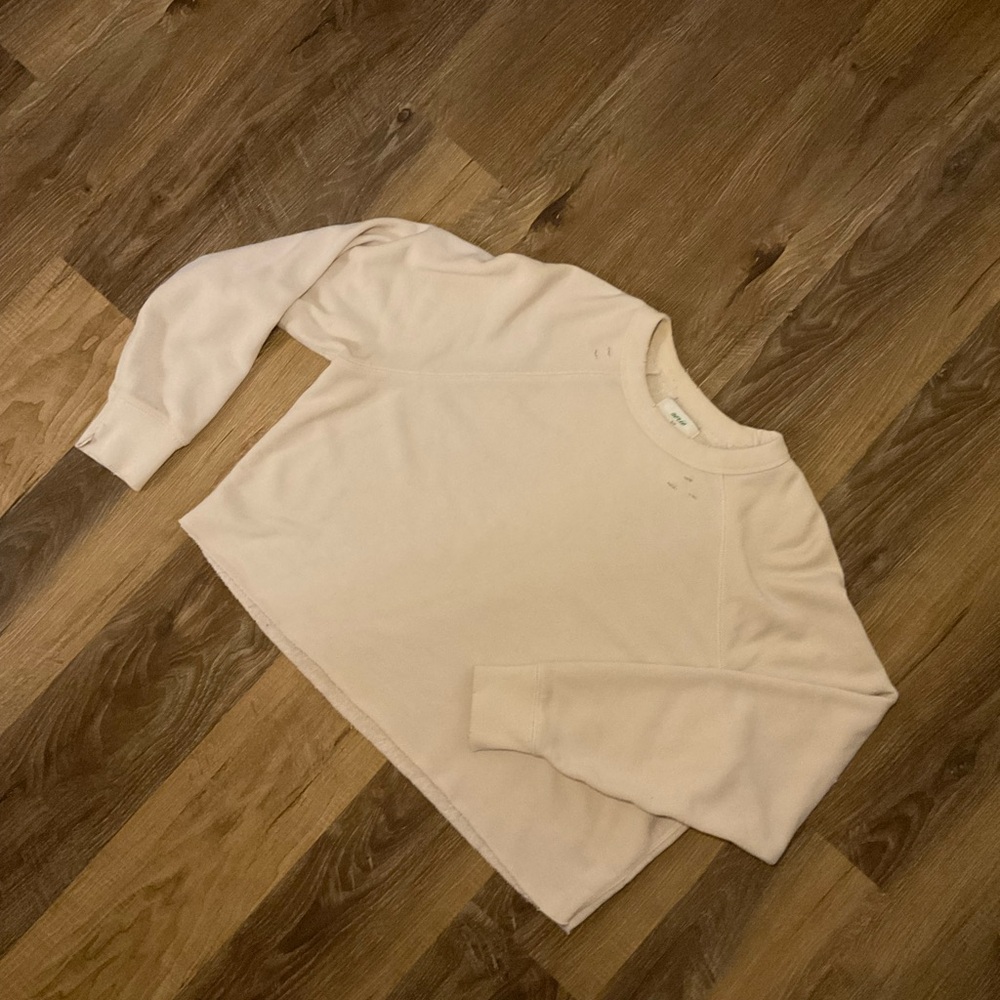 Aerie Off-White Cozy Cropped Sweatshirt, size Small